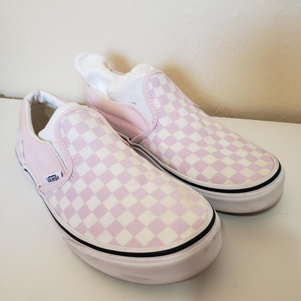 Pink Classic Checkered Vans Size 6.5